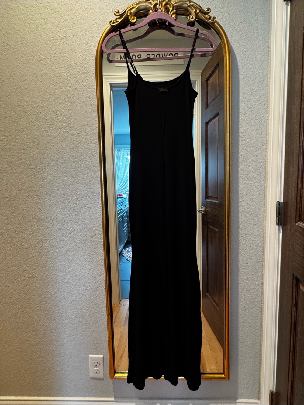 SKIMS Black Slip Maxi Dress with Thin Straps - Picture 2 of 4